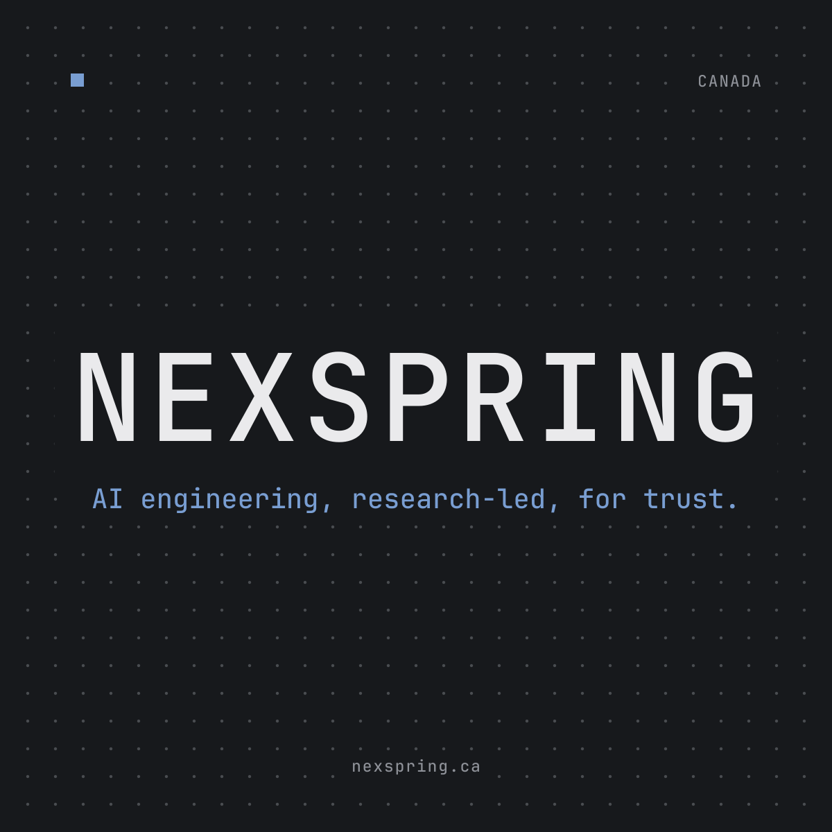 NexSpring card, dark, square